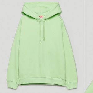 Extra fleece hoodie in mint green